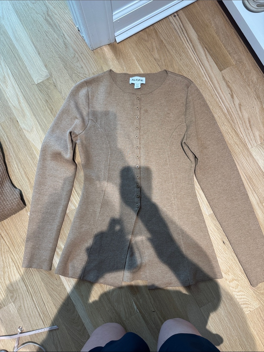 Aligne Peplum Button-Front Cardigan